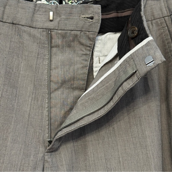 Banana Republic Men’s Gray Plaid Tailored Fit Dress Pants 33x30 Non Iron - Picture 4 of 7